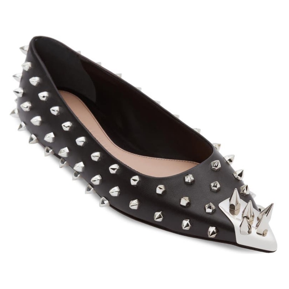 Alexander McQueen Punk Spike Studded Pointed Toe Flats
